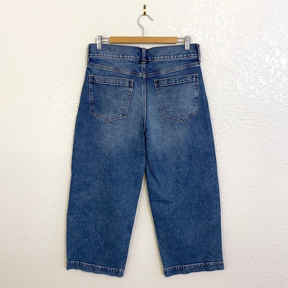 Banana Republic Premium Denim High Rise Wide Leg Crop Jeans Medium Wash Sz‎ 29 - Picture 4 of 8